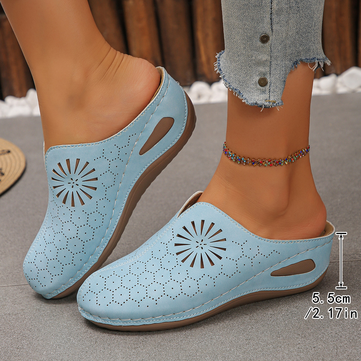 Comfortable Slip-on Closed-toe Breathable Wedge Sandals foto 2
