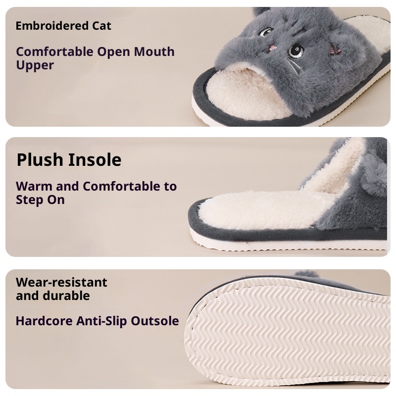 Thickened Warm Plush Soft Soled Cotton Slipper foto 2