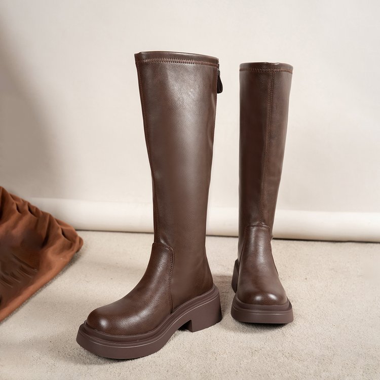 Womens Thick-soled Height-enhancing Slimming Riding Boots foto 2