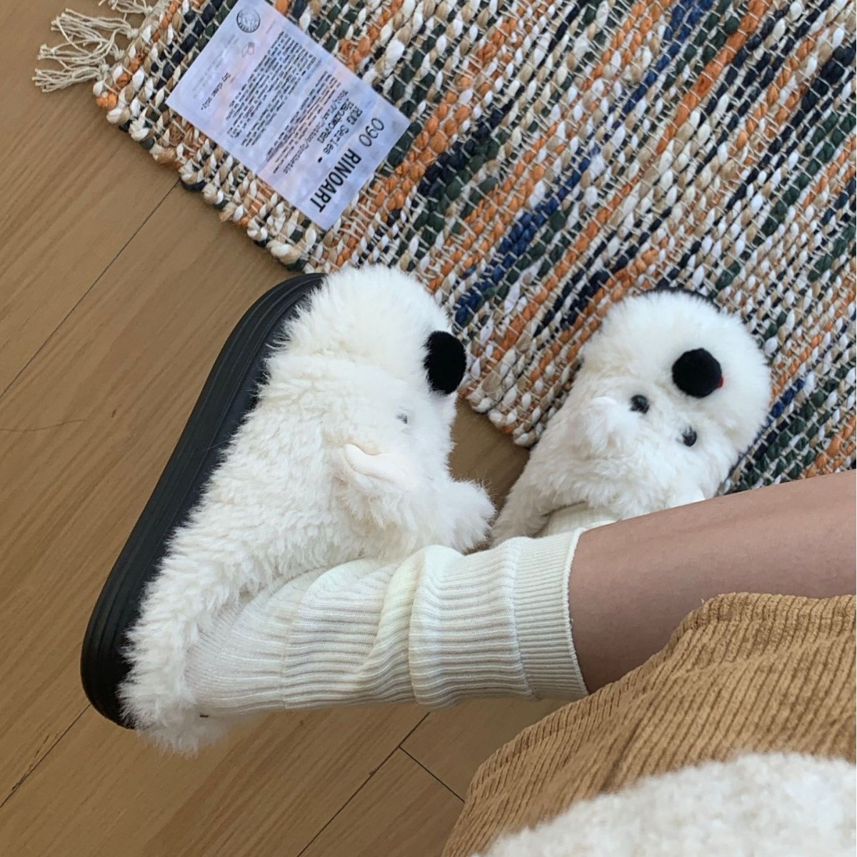 Women's Winter Plush Cartoon Puppy Cotton Slippers foto 2