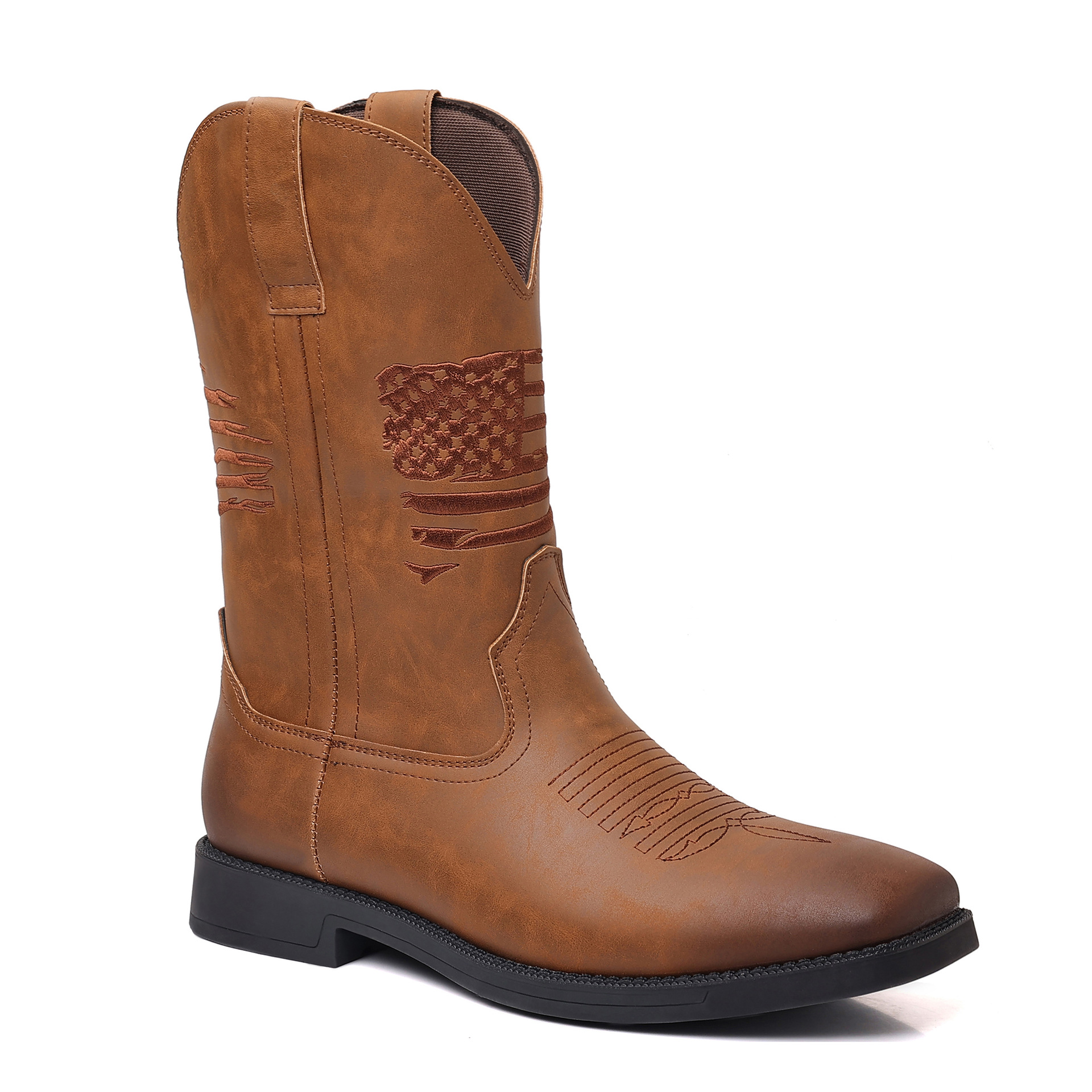 High Embroidered Retro Wide Head Cowboy Boot foto 3