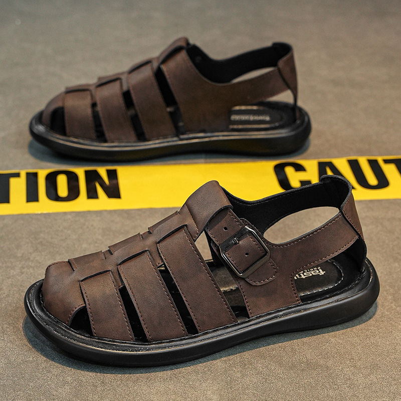 Mens Casual Hand-woven Fashionable Sandals foto 2