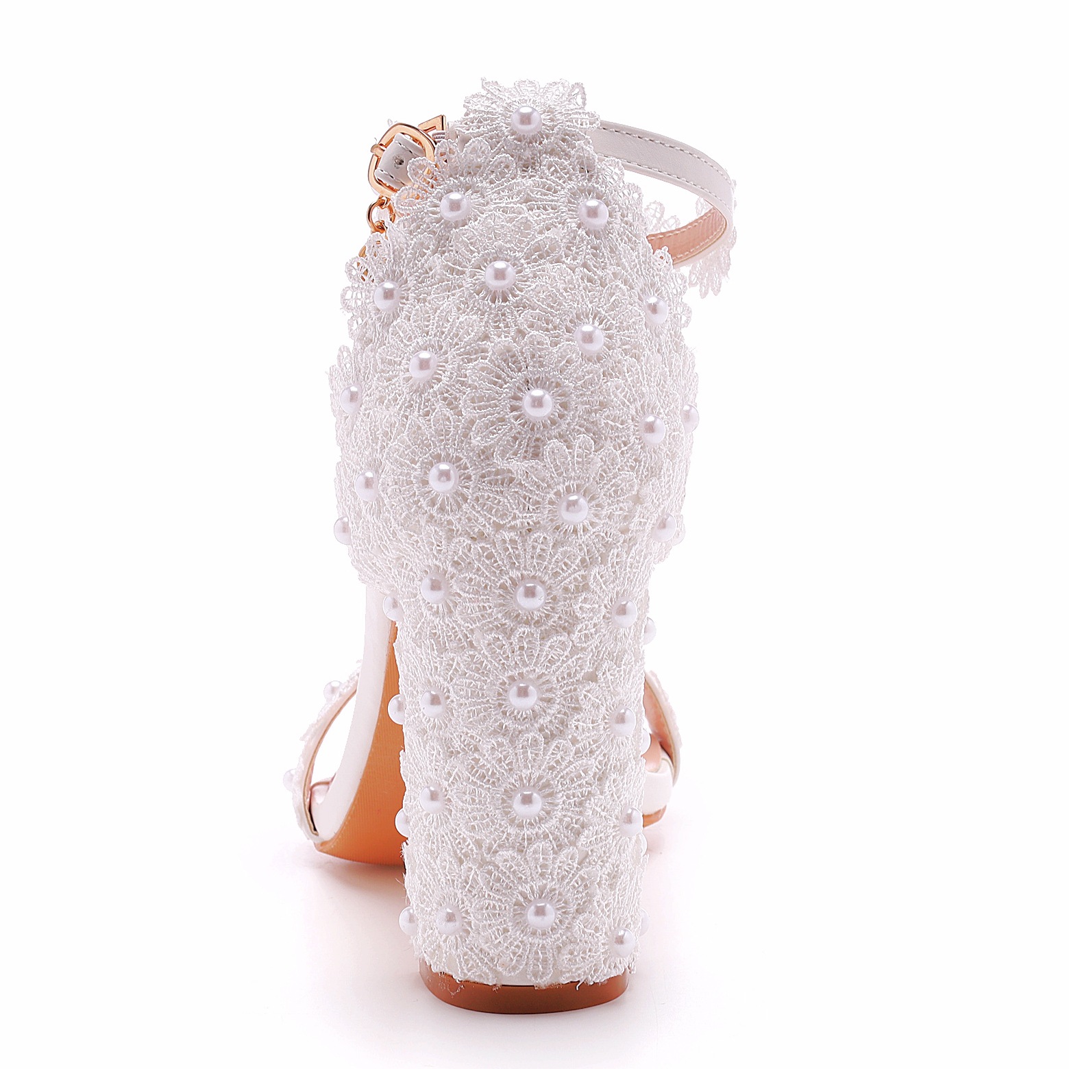 Shallow Mouth With Beads Square Heel Sandals foto 4