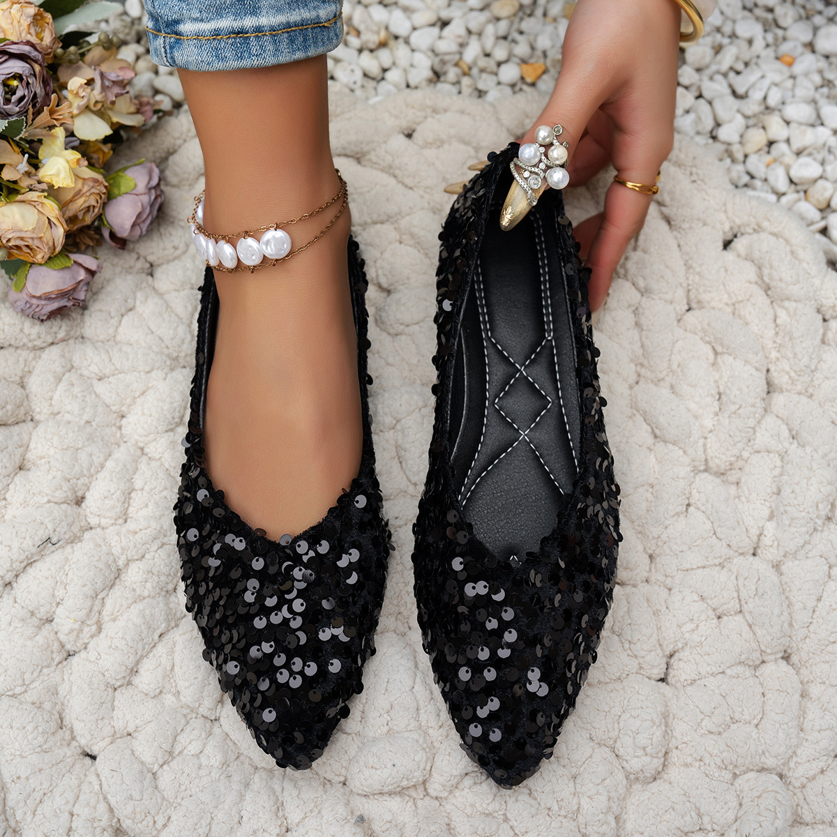 Pointed-toe, Shallow-mouth, Flat-soled Casual Women's Shoes foto 4