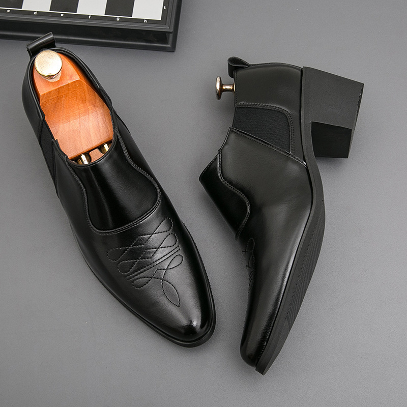 Fashion Men's Business Formal Platform Height Increasing Leather Shoes foto 5