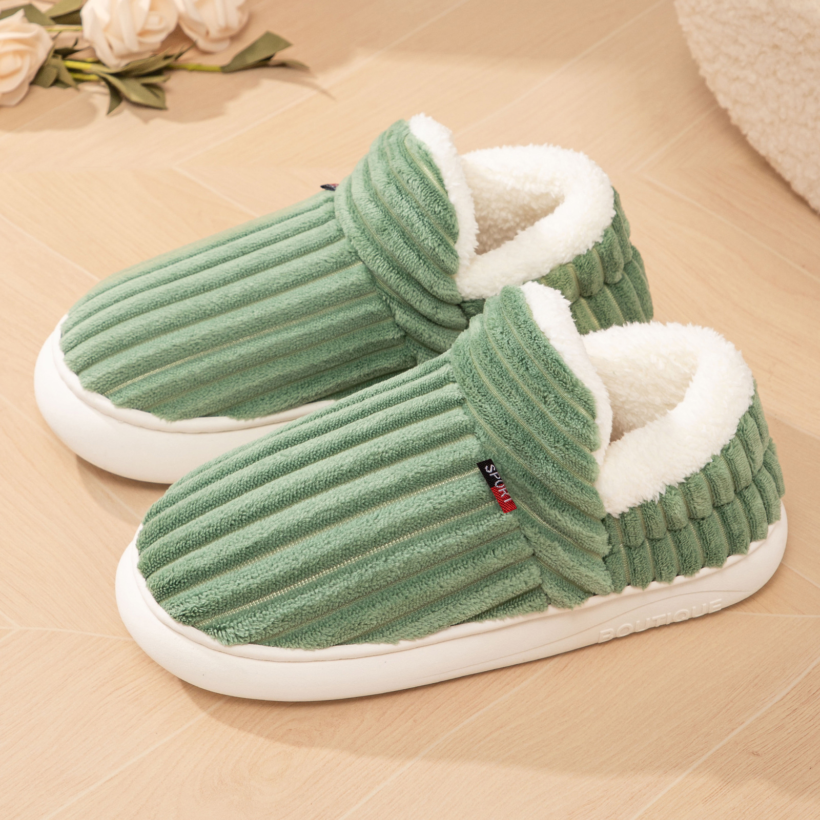 Cotton Shoes Winter Women's Home Slippers Cotton foto 3