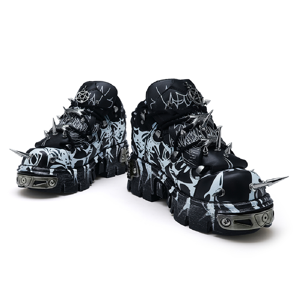 Dark Spikes Platform Shoes Punk Rock Pumps foto 2