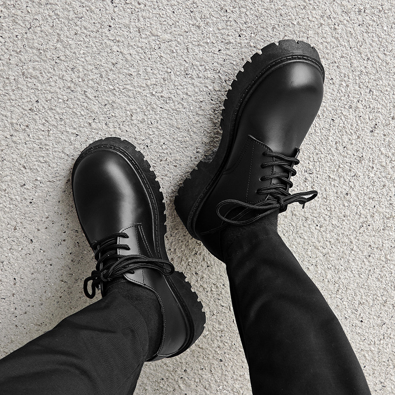 Niche British Casual Men's Shoes Thick Bottom Increased foto 4