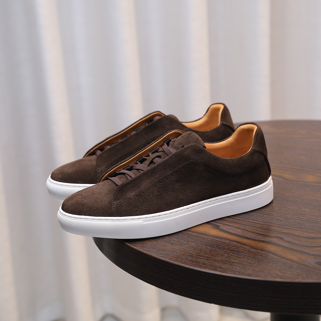 Men's Suede Genuine Leather Versatile Trendy Shoes Black Sports foto 3