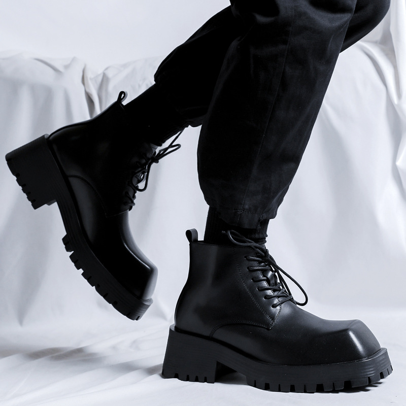 Men's British-style Thick-Soled Formal Shoes Rhino-Horn Derby Style foto 3