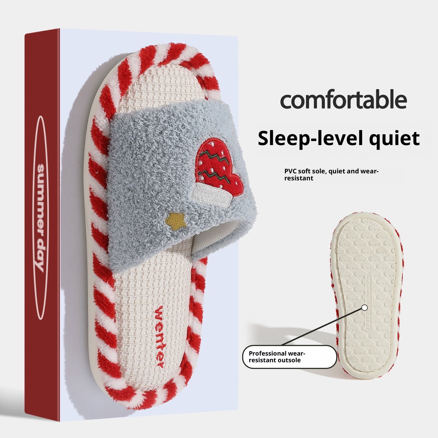 Breathable Sweat-absorbent Home Indoor Cotton Wear-resistant Fluffy Slippers Wholesale foto 5