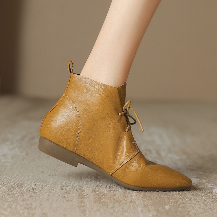 Versatile Casual Ankle Boots With A Round Toe And Flat Sole In A Vintage Style foto 5