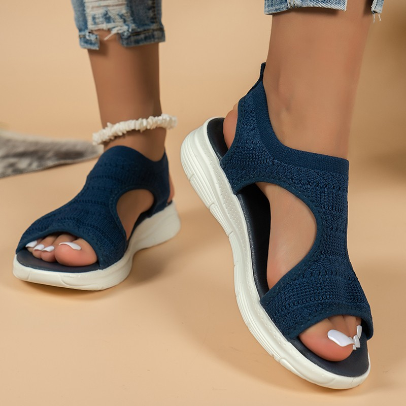 Large Size Flat Bottom Flyknit Women's Sandals foto 2