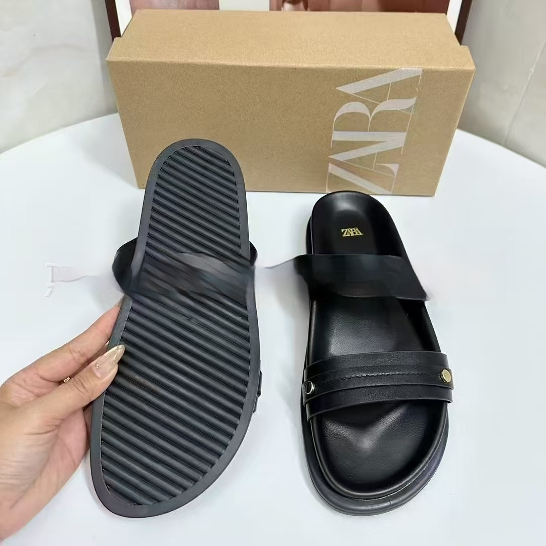 Women's Round-Toe Single-Strap Buckle-Details Fashionable Flat Sandals foto 5