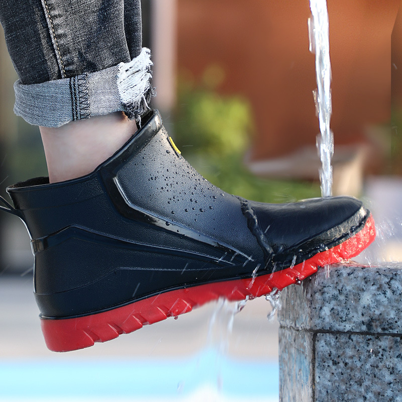 Men's Fashion Personalized Rain Boots Fleece-lined Warm foto 3