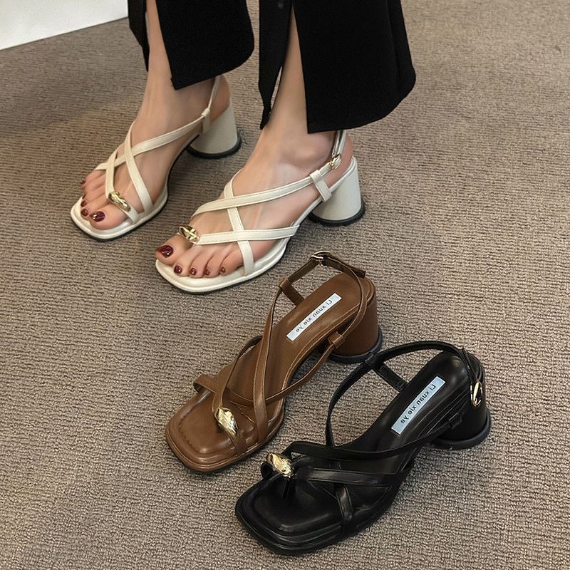 Women's Fashionable All-match Gentle Temperament Ankle-strap High Heel Sandals foto 3