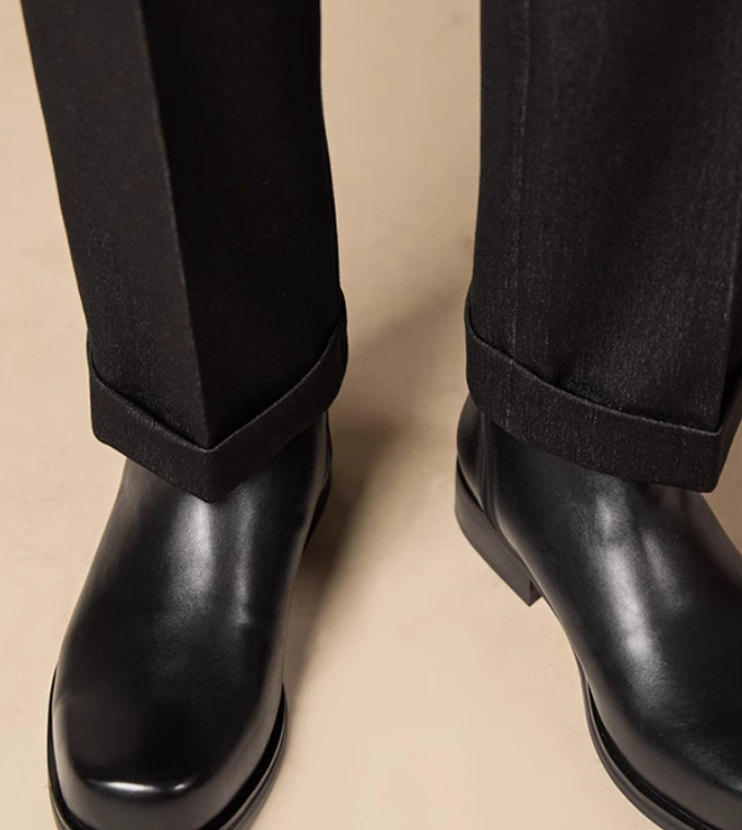 Men's Leather Shoes High-top Casual foto 4