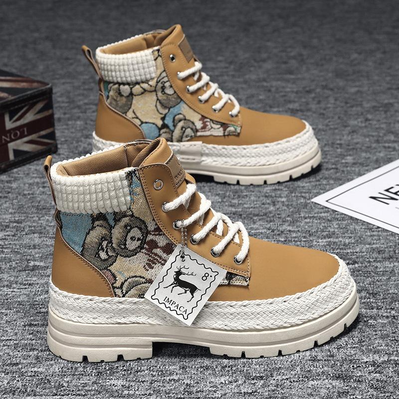 Men's Casual All-match Worker Boot High-top Shoes foto 2
