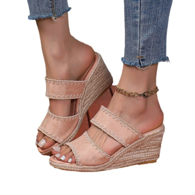 Hemp Rope Retro Fashion Plus Size Women's Slippers foto 4