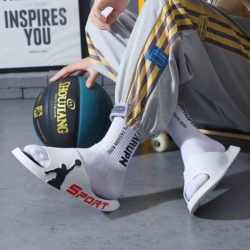 Men's Outdoor Wear Summer Thick-soled Basketball Fashion Slippers Wear-resistant foto 5