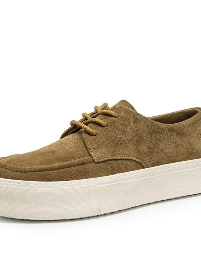 Thick Bottom Hight Increasing Board Suede Lace-up Casual Shoes foto 2