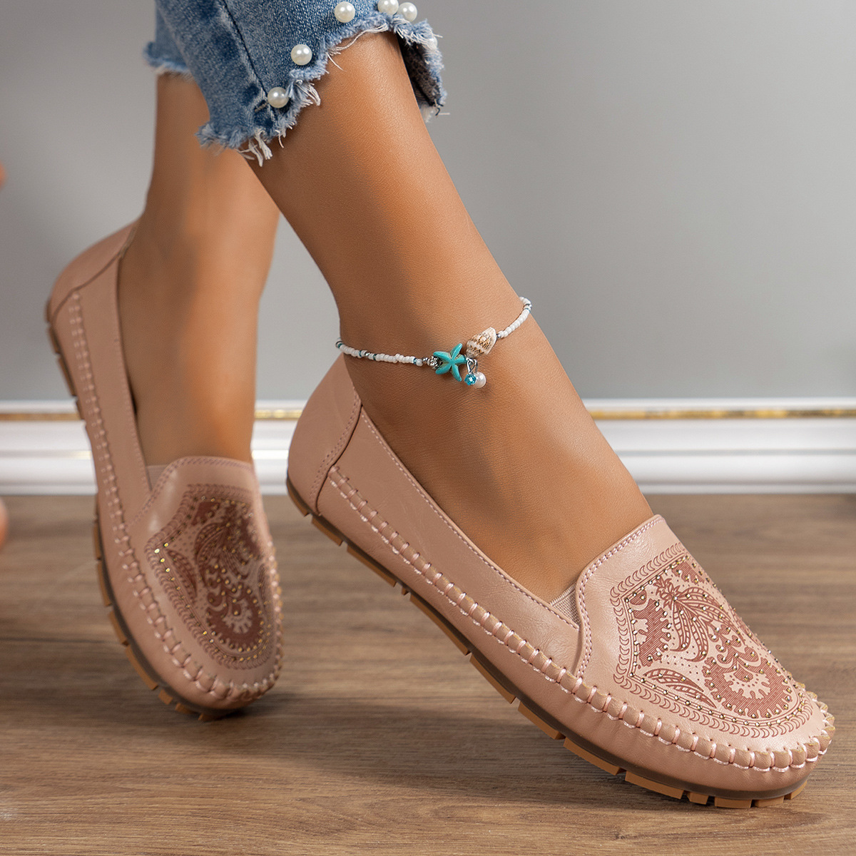 Retro Womens Flat Loafers In A Stylish Vintage Look foto 4