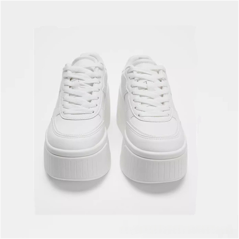 Lightweight Casual White Athletic Shoes For Height Enhancement
