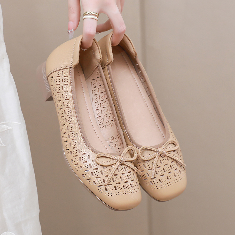 Summer Genuine Leather Breathable Low-cut Women's Shoes foto 4