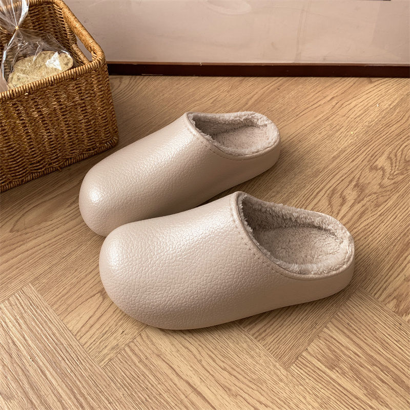 Non Slip Closed Toe Thick Soled Height Increasing Insulated Cotton Slippers foto 2
