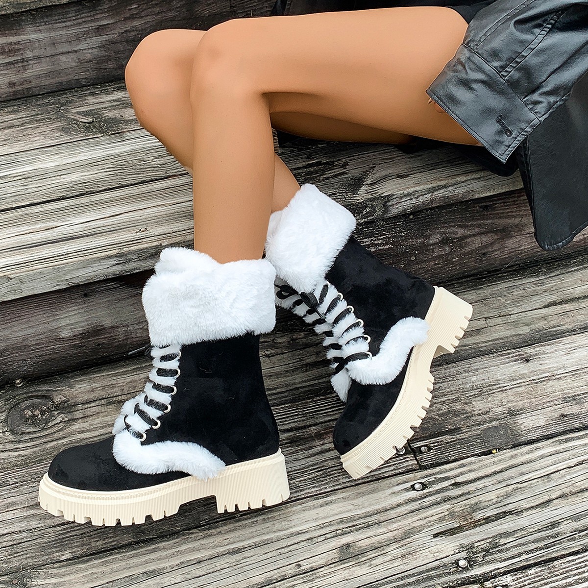 Women's Plus-size High-top Padded Thermal Snow Boots foto 4