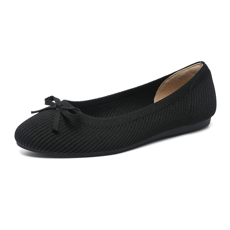 Round Toe Shallow Mouth Flat Pumps Women's Bow Casual Plus Size Convenient Shoes foto 2