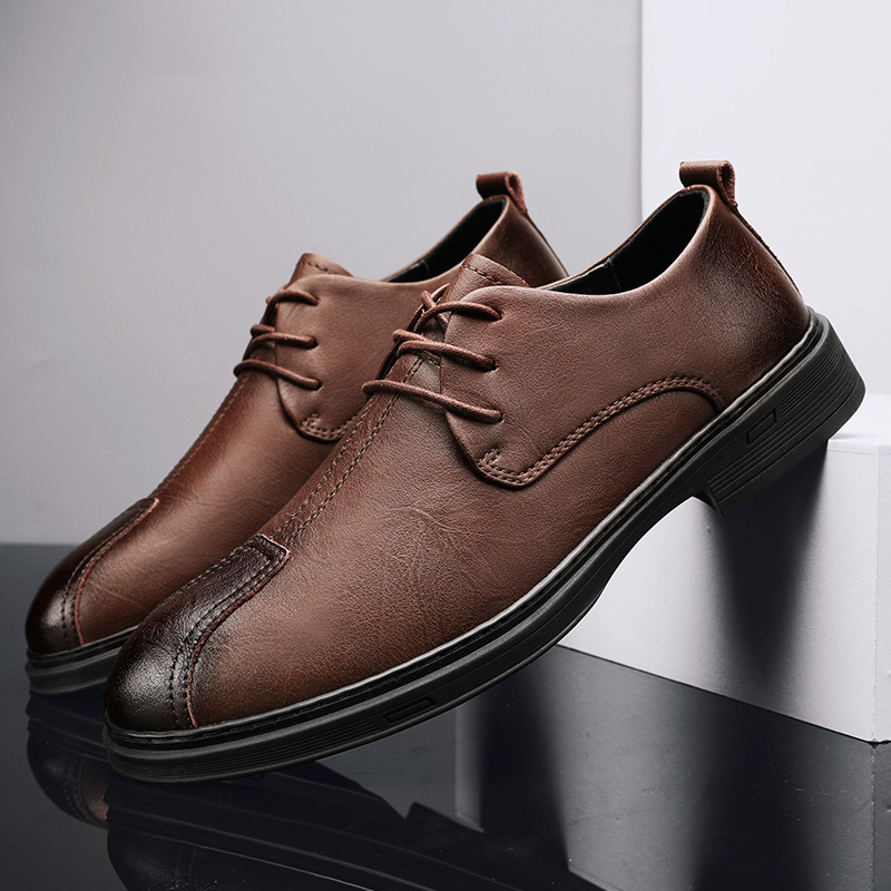 Plus Size Men's Casual Shoes Genuine Leather Lace-up Soft Bottom foto 5