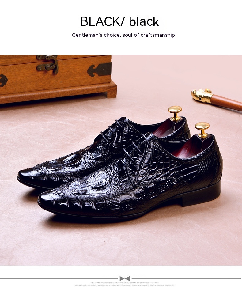 Men's Dress Shoes Crocodile Pattern British foto 5