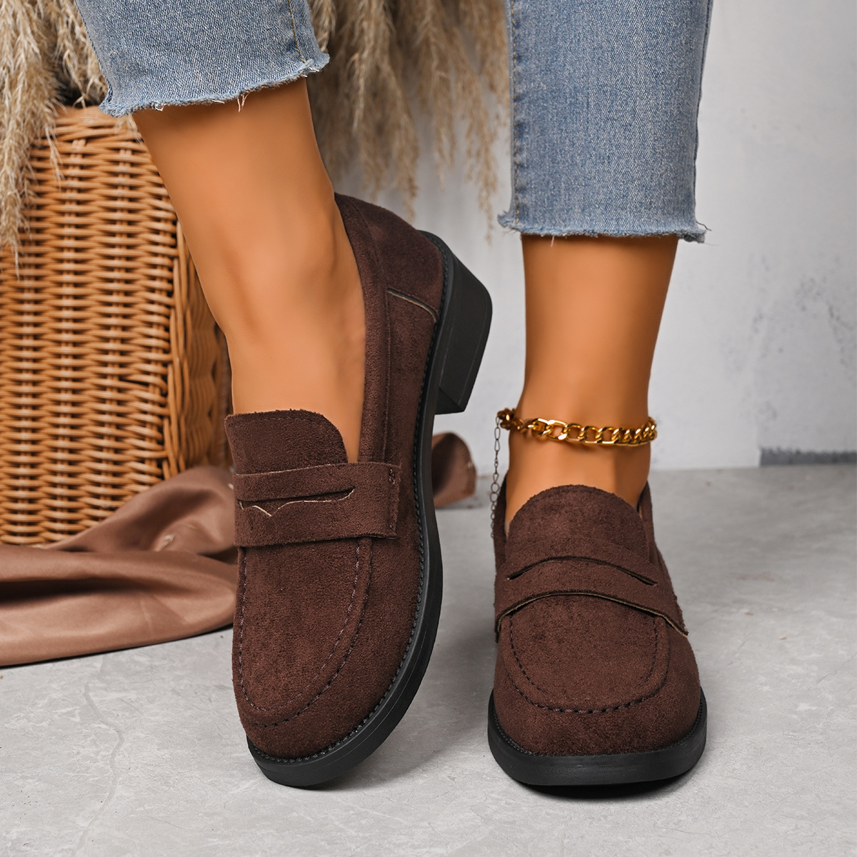 British-style Low-top Vintage Suede Shoes foto 2