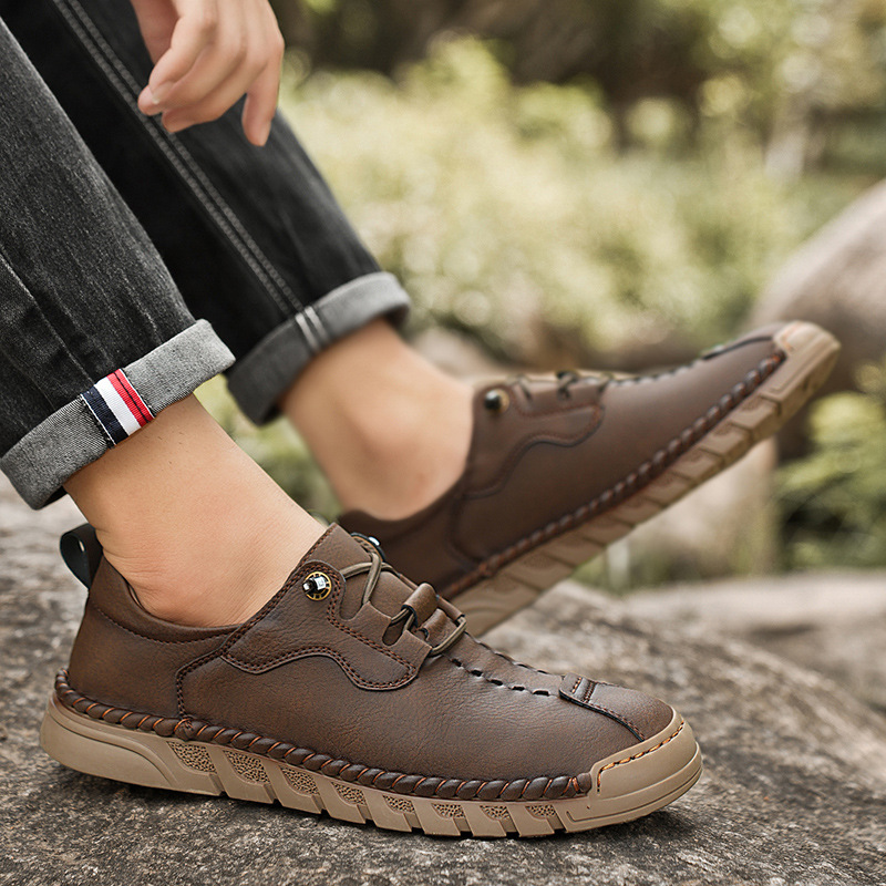 Men's Leather Shoes Lace-up Anti-slip foto 3