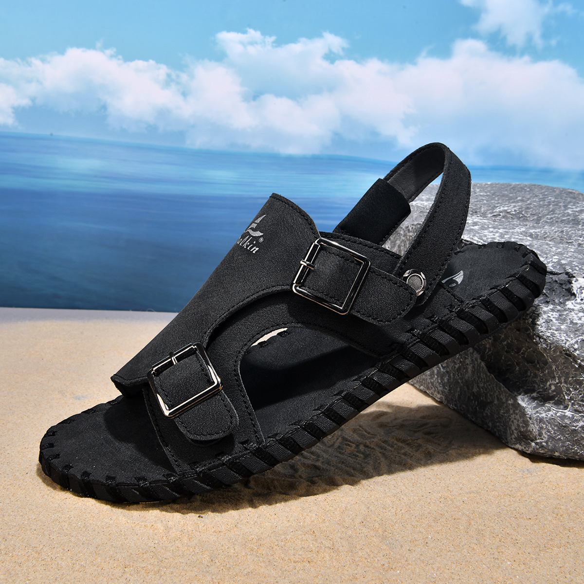 Genuine Leather Soft-soled Non-slip Beach Shoes foto 4
