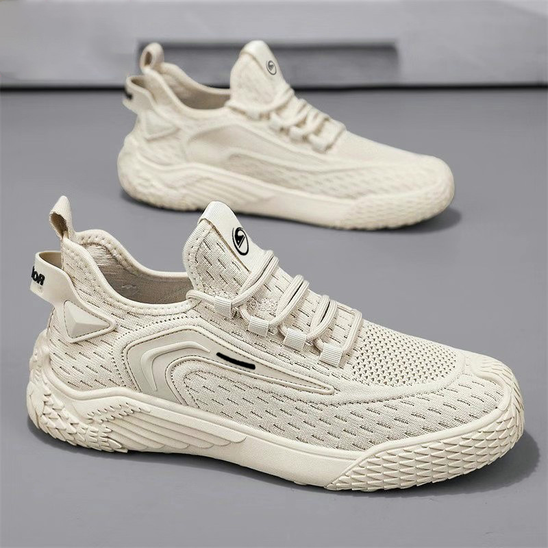 Breathable Flying Mesh Sports Shoes Casual Lightweight Lace-up Sneakers For Men foto 3