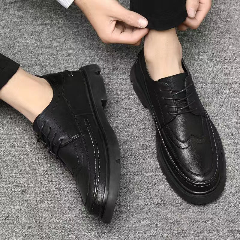 Men's Fashionable Summer Breathable Business Casual Formal Wear Leather Shoes foto 4