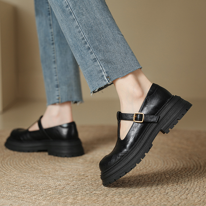 Vintage Mary Jane Hepburn Style T-strap Pumps Women foto 2