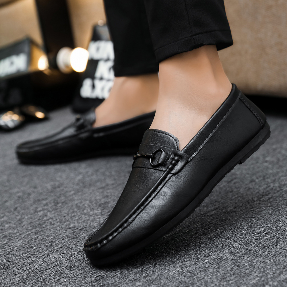 Casual Men's Solid Color Synthetic Leather Shoes foto 3
