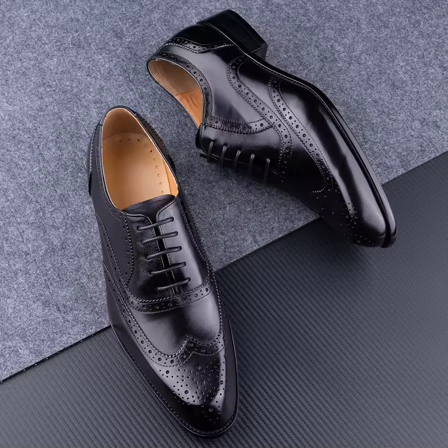Men's Fashion Oxford Hand Carved Craft Purple Wedding Party Shoes foto 5