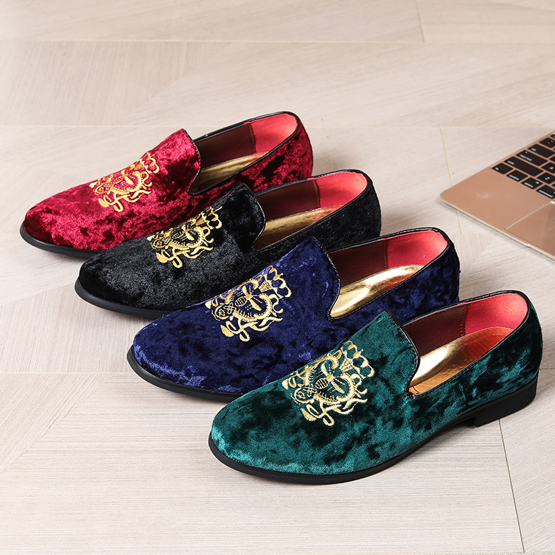 Mens Embroidered Shoes Slip-on Loafers Summer Style foto 4
