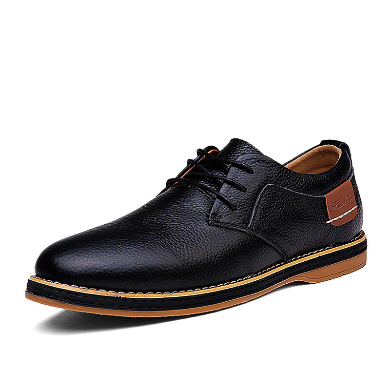Low Cut Lace Up Casual Leather Shoes With Hand Stitched Detailing foto 4