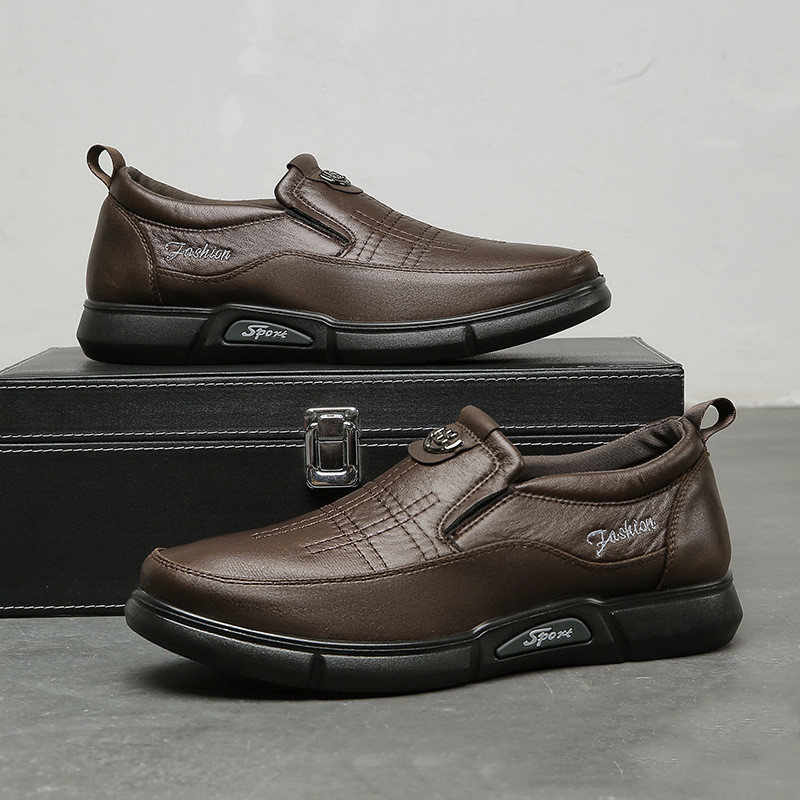 Men's Leather Shoes Daddy's Shoes For Middle-aged And Elderly People Soft Bottom foto 4