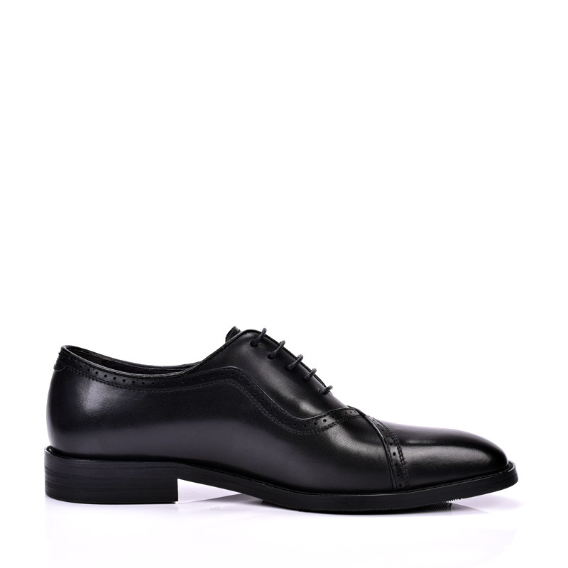 Spring And Autumn Men's Block Leather Shoes With British Pointed Toe foto 5