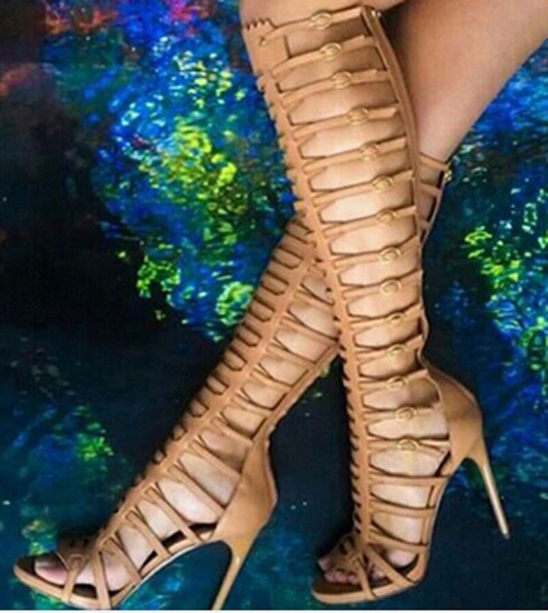 Ins Fashion Runway Laser Hollow Open Toe Roman Style Sandals foto 4