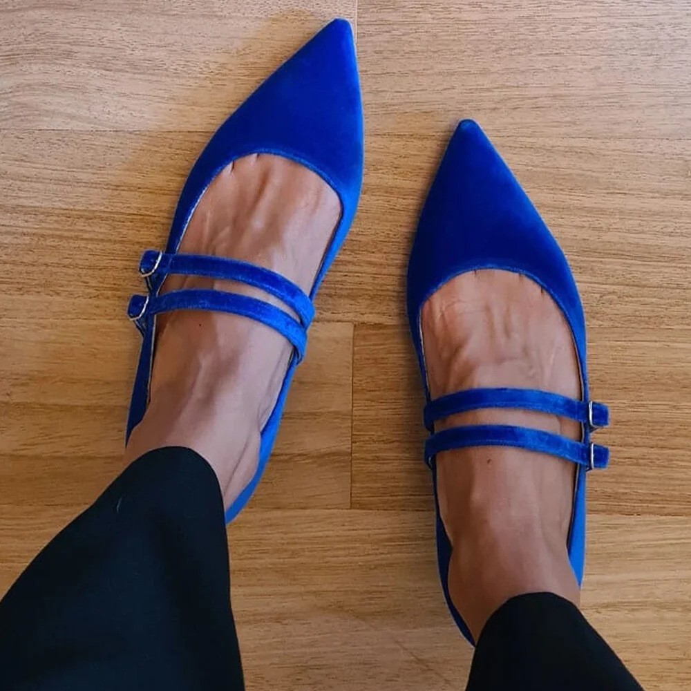 Pointed Lolita Low Heel Chunky Heel Buckle Plus Size Women's Fashion Shallow Mouth List foto 3