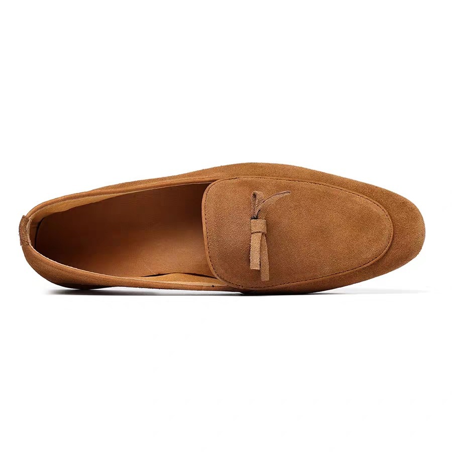 Suede Leather Business Casual Leather Shoes Slip-on Breathable British Style foto 3