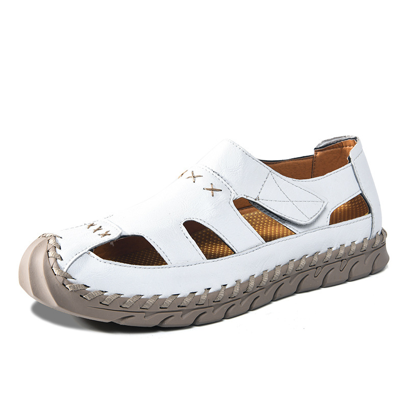 Men's Casual Hand-stitched Velcro Sandals foto 3