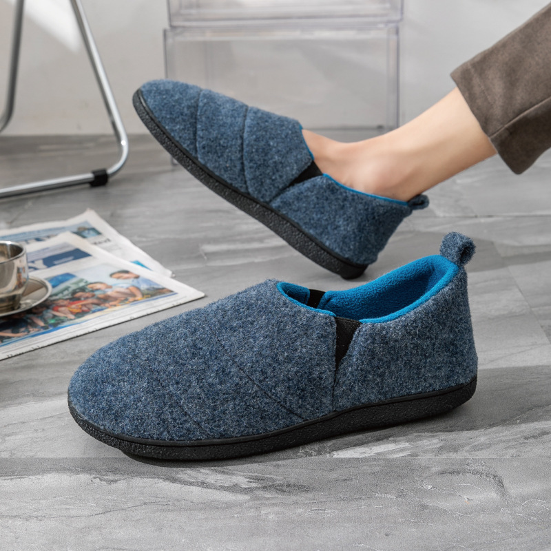 Solid Color Bag Heel Men's Cotton Slippers Rubber Sole Warm Shoes foto 2